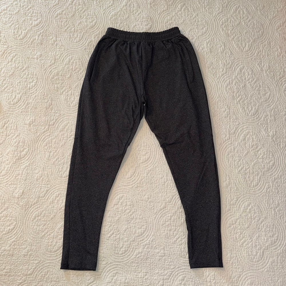 ESNTLS Mens Charcoal Gray Heather Zipper Pocket Jogger Pants Size Medium